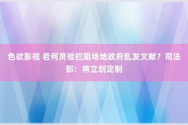 色欲影视 若何灵验拦阻场地政府乱发文献？司法部：将立划定制