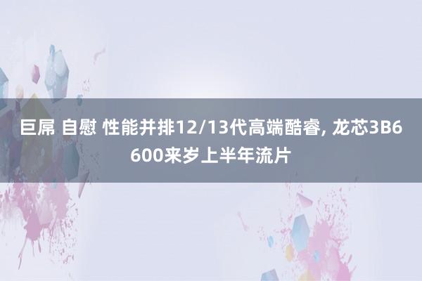 巨屌 自慰 性能并排12/13代高端酷睿， 龙芯3B6600来岁上半年流片