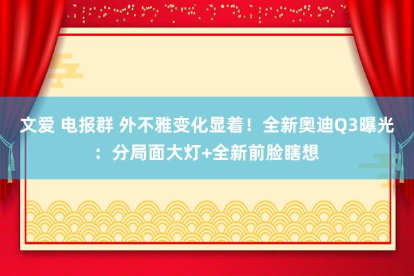 文爱 电报群 外不雅变化显着！全新奥迪Q3曝光：分局面大灯+全新前脸瞎想