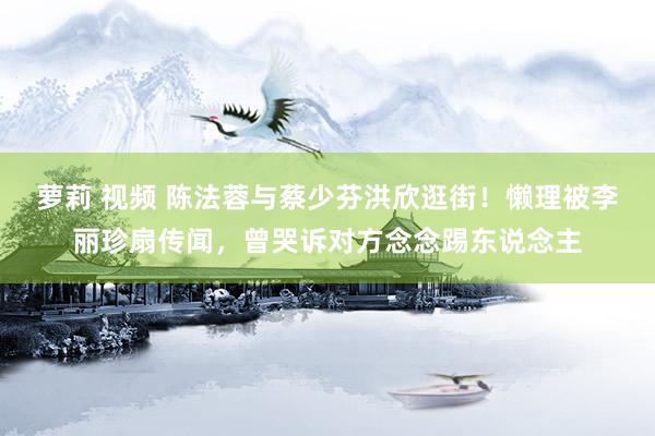 萝莉 视频 陈法蓉与蔡少芬洪欣逛街！懒理被李丽珍扇传闻，曾哭诉对方念念踢东说念主