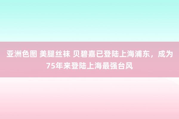 亚洲色图 美腿丝袜 贝碧嘉已登陆上海浦东，成为75年来登陆上海最强台风