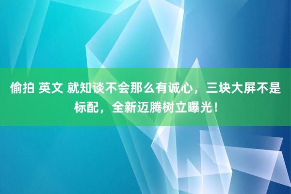 偷拍 英文 就知谈不会那么有诚心，三块大屏不是标配，全新迈腾树立曝光！