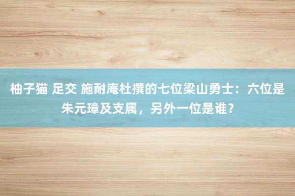 柚子猫 足交 施耐庵杜撰的七位梁山勇士：六位是朱元璋及支属，另外一位是谁？