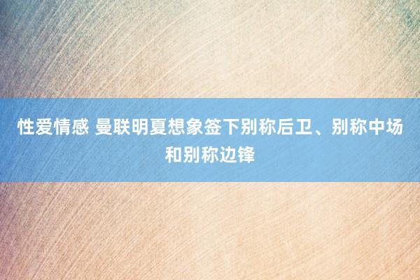 性爱情感 曼联明夏想象签下别称后卫、别称中场和别称边锋