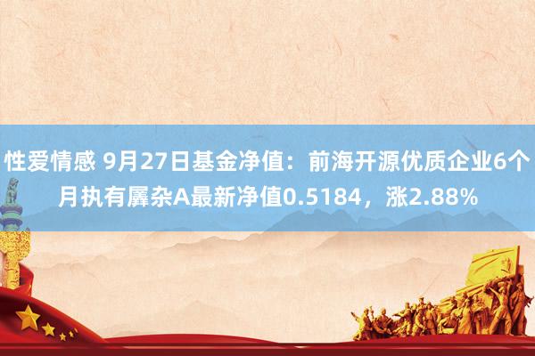 性爱情感 9月27日基金净值：前海开源优质企业6个月执有羼杂A最新净值0.5184，涨2.88%