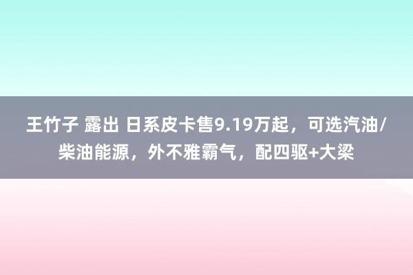 王竹子 露出 日系皮卡售9.19万起，可选汽油/柴油能源，外不雅霸气，配四驱+大梁