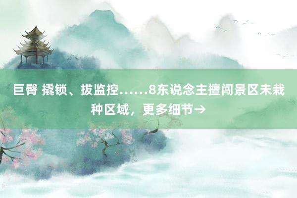 巨臀 撬锁、拔监控……8东说念主擅闯景区未栽种区域，更多细节→