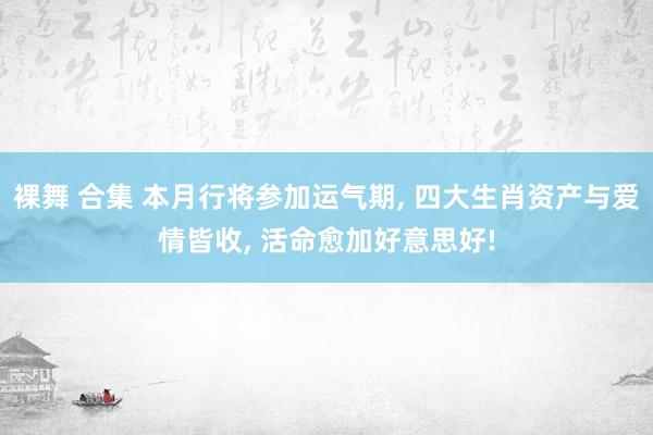 裸舞 合集 本月行将参加运气期， 四大生肖资产与爱情皆收， 活命愈加好意思好!