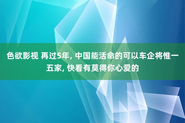 色欲影视 再过5年， 中国能活命的可以车企将惟一五家， 快看有莫得你心爱的