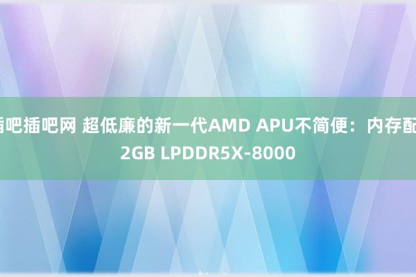 插吧插吧网 超低廉的新一代AMD APU不简便：内存配32GB LPDDR5X-8000