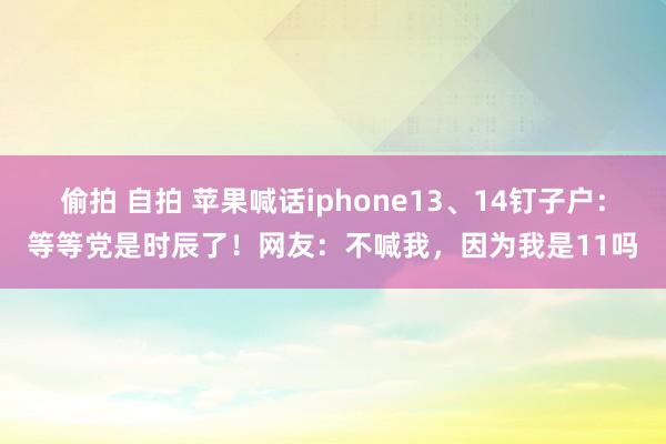 偷拍 自拍 苹果喊话iphone13、14钉子户：等等党是时辰了！网友：不喊我，因为我是11吗