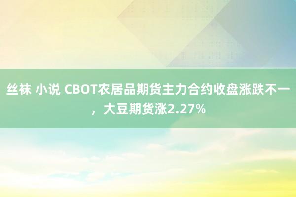 丝袜 小说 CBOT农居品期货主力合约收盘涨跌不一，大豆期货涨2.27%