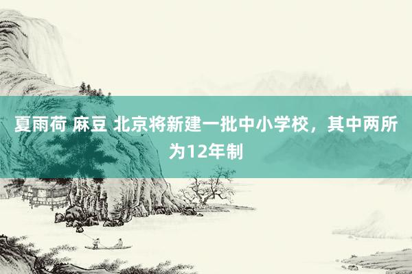 夏雨荷 麻豆 北京将新建一批中小学校，其中两所为12年制