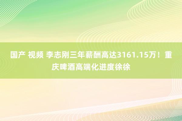 国产 视频 李志刚三年薪酬高达3161.15万！重庆啤酒高端化进度徐徐