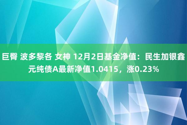 巨臀 波多黎各 女神 12月2日基金净值：民生加银鑫元纯债A最新净值1.0415，涨0.23%