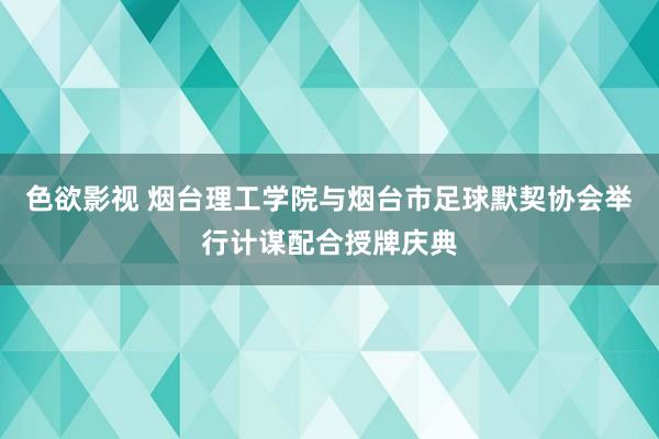 色欲影视 烟台理工学院与烟台市足球默契协会举行计谋配合授牌庆典