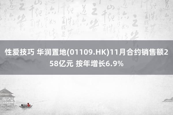 性爱技巧 华润置地(01109.HK)11月合约销售额258亿元 按年增长6.9%