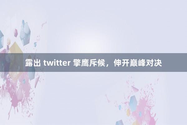 露出 twitter 擎鹰斥候，伸开巅峰对决