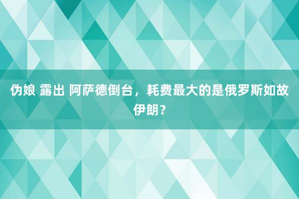 伪娘 露出 阿萨德倒台，耗费最大的是俄罗斯如故伊朗？