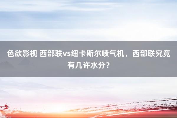 色欲影视 西部联vs纽卡斯尔喷气机，西部联究竟有几许水分？